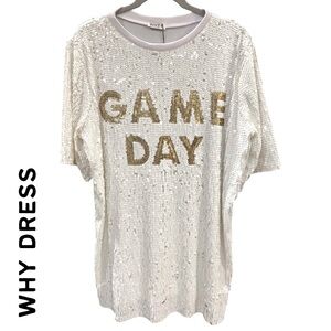 NEW gameday mini sequin dress or tunic by WHY DRESS